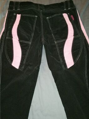 Y2K vintage wide leg Black Corduroy Pants with Pink Accent @girl